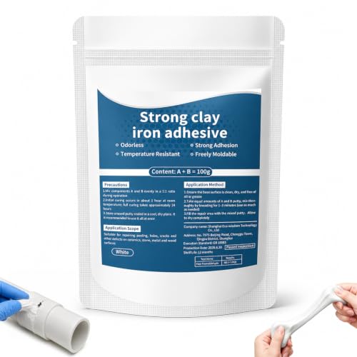 High-Strength Multi-Purpose Repair Clay, Strong Clay Iron Adhesive, High-Strength Multi-Purpose Repair Putty, All Purpose Pool 𝐂lay for Bonding Plastic Metal Ceramic Wood Tile Glass(100g-1Bag)
