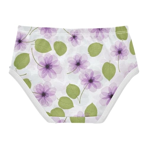 Animals Toddler Girls Underwear 2t Cotton Girl Panties Cute Floral Purple Flowers Beige Green Briefs Girls Undies2