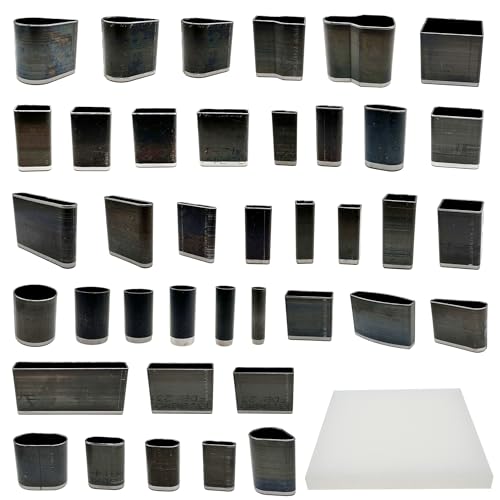 JMZLLRX Ferramenta de corte de punção oca, conjunto de moldes de corte de couro de 39 formas para trabalhos manuais de couro feitos à mão