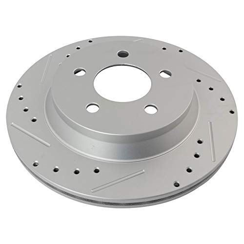 Image of TRQ Rear Performance Brake Pad & Rotor Kit, with Chemical Kit Semi-Metallic Premium G-Coated Compatible with 1994-2004 Ford Mustang