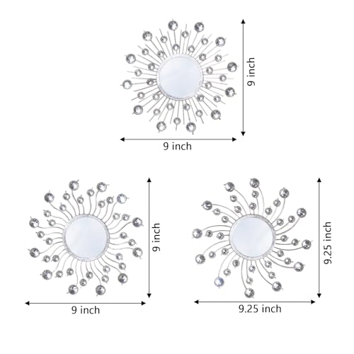 Mirror Wall Decor Metal Sun Mirror Wall Art Decorative Mirrors Home Decor Sunburst Mirror Hanging Living Room Bedroom Entryway, Style 1 - Image 4