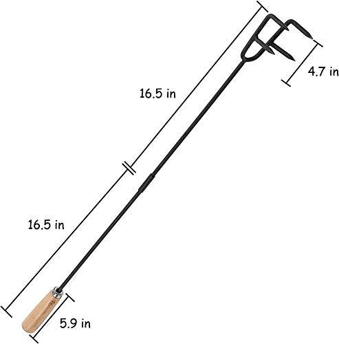 Ihomepark Steel Fire Pit Poker Stick,33 Inch Fireplace Tool With Wooden Handle,Suit For Outdoor Camping Fireplace Tool Stoke Campfire Fireplace Indoor Or Outdoor Use（1Pack） #TOP4