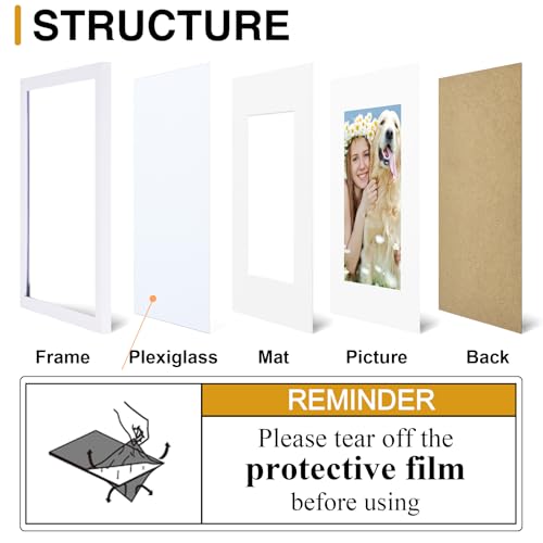 decorUhome 4x6 Picture Frame Set of 10, Display Photos 3.5x5 with Mat or 4x6 Unmatted for Picture Frames Collage Wall Decor, White