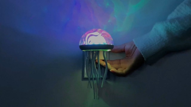 Image of L LOHAS LED Night Lights Plug Into Wall, 2 Pack Night Lights Jellyfish Projector with Dusk to Dawn Sensor, 180Dynamic Rotating Night Light for Kids Adults Teen Girl Gifts Room Decor