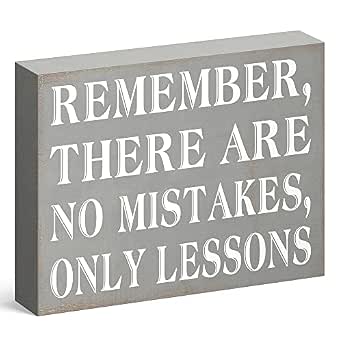 Barnyard Designs 'No Mistakes Only Lessons' Wooden Box Sign