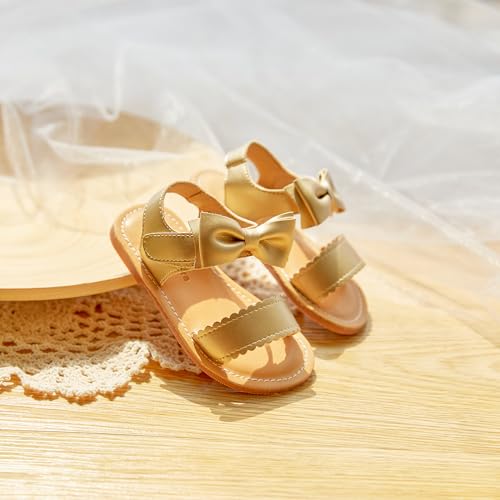 Image of Felix & Flora Toddler Girl Sandals - Little Girl Easter Dress Shoes Lightweight Open Toe Beach Holiday Flats