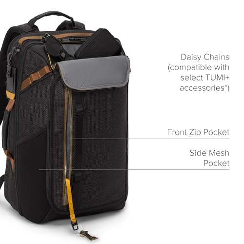 tumi - alpha bravo detrick backpack - multi-compartment travel gear - adjustable straps amp easy to carry - black onyx