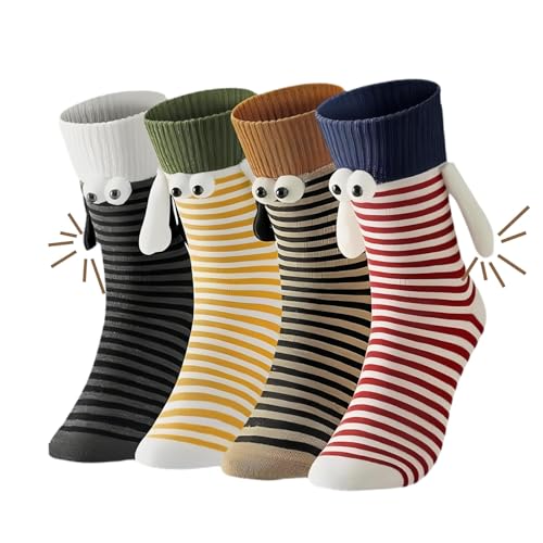agogue 4 pares de calcetines divertidos con manos magnéticas, perfectos para el día de San Valentín, cumpleaños, calcetines manos magnéticas para el amor y la amistad, idea de regalo para familia