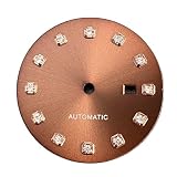 Genérico Ajuste NH05A NH05 Movimiento Automático 24,5mm Esfera De Reloj Sunburst(Brown)