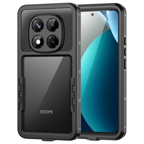 Lanhiem für Xiaomi Redmi Note 15 Pro 5G Hülle IP68 Wasserdicht Handyhülle Xiaomi Note 15 Pro 5G 360 Grad Schutzhülle Stoßfest Staubdicht Outdoor Panzerhülle mit Eingebautem Displayschutz Schwarz