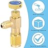 EATBALE Refrigerant Charging Valve for R410A R22 Air Conditioning Adapters Quick Connect Connectors R12 R22-1/4 Male to 1/4" Female, R410-1/4 Male to 5/16" Female Brass Refrigerant Adapter #4