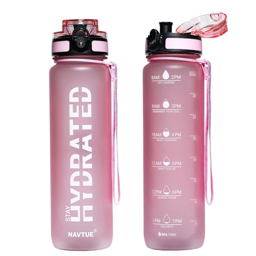 Image of Water Bottle 32 oz Motivational Time Marker Tritan Bottle