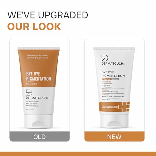 Image of DERMATOUCH Bye Bye Pigmentation Face Wash | Anti Pigmentation Face Wash for Men and Women with Niacinamide, Kojic Acid & Glutathione | 30g