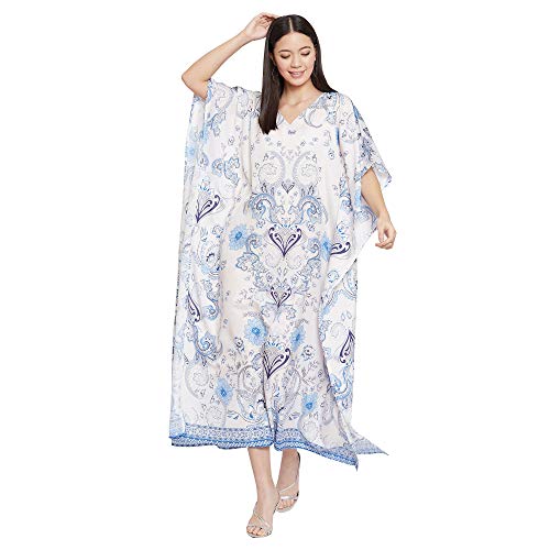 Image of Oussum Women Long Maxi Plus Size Polyester Kaftan Gown, Womens Kaftan Dresses Lounge Resort Wear, Plus Size Kaftan