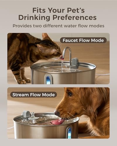 Dog Water Fountain for Large Dogs 7L/236oz Stainless Steel Dog Water Bowl Dispenser Automatic Pet Water Fountain with Deeper Drinking Area, Multi-Filtration Pet Fountain with Ultra-Quiet Pump - Image 6