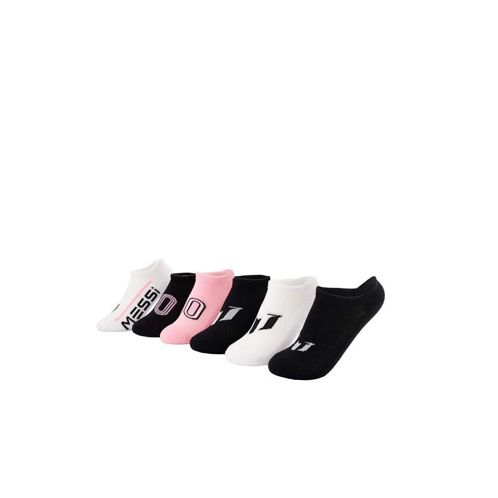 Messi Boys Lifestyle No-Show Socks, 6-Pack, Soft &amp; Stretchy, Comfortable