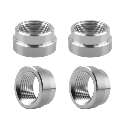4PCS M18x1.5 Car Sensor Bung 304 Stainless Steel Automotive Sensor Bung with Stepped Design for Automotive Exhaust Pipes Welded Car Sensors Bungs Vehicle Accessories
