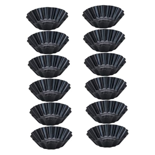 GLEAVI 12 Moldes Para Tartaletas De Huevo Moldes Para Hornear Pasteles Moldes Para Muffins Moldes Antiadherentes Para Tartas Moldes Reutilizables Para Pasteles Moldes Para