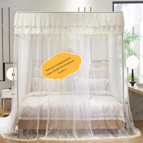 Elegante panel de decoración de dormitorio tipo canopy de cama amarilla con malla suave 3
