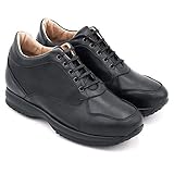  Zapatos con Alzas para Hombre. Aumentan Altura hasta 7 cm. Modelo Alpino (39, Negro)