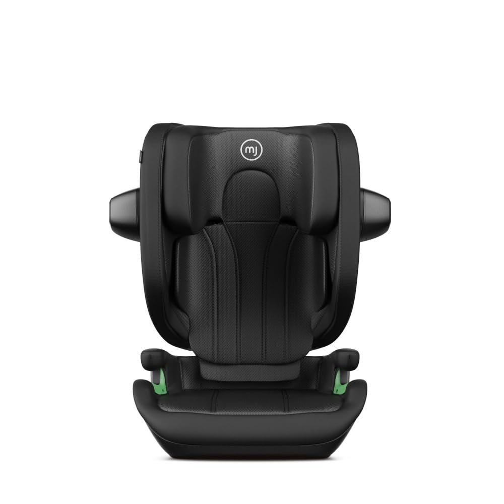 my junior ELYO i-Size Kindersitz, Gr. 2/3, 100-150cm (Black) | TÜV-Flugzeugzulassung, faltbar, PVP Seitenaufprallschutz, Memory Foam Komfort, 6,1kg leicht, 15–36 kg, inkl. Getränkehalter