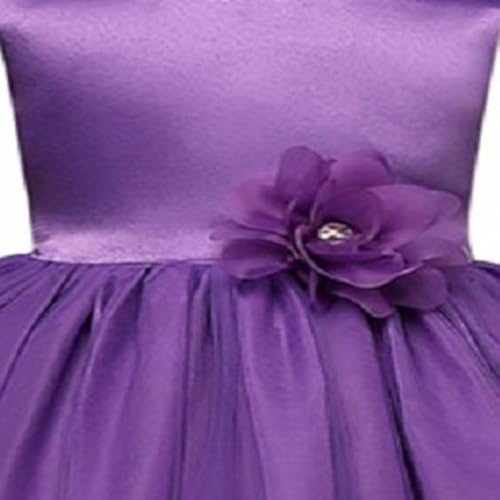 Image of Baby Girl's Purple Fit & Flare Long Dress /Birthday Gown (WLT-066 6-7Years Kidswear)