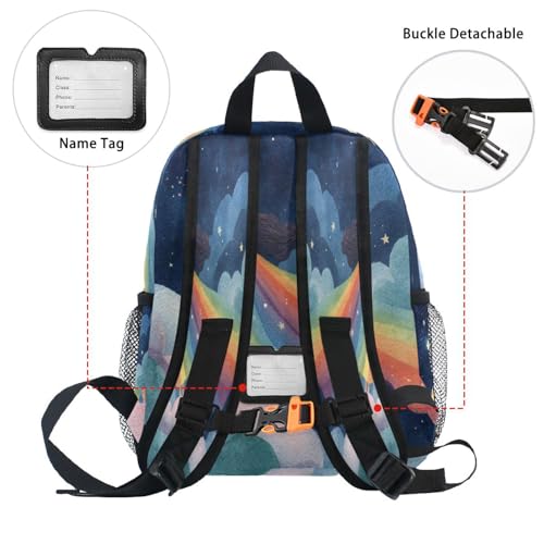 Star Girl Rainbow Toddler Backpack Kindergarten Elementary Backpack for Boys Girls Toddler Schoolbag4