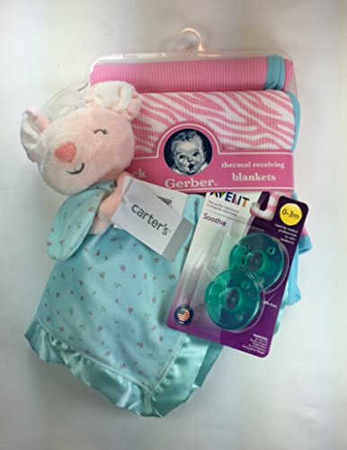 Baby Girl Gift Bundle 3 Items Gerber 2 Pack Thermal Receiving Blankets Carter S Mouse Snuggle Buddy And Philips Avent 2 Pack Soothie Pacifiers Buy Online In Dominica At Dominica Desertcart Com Productid 21046762