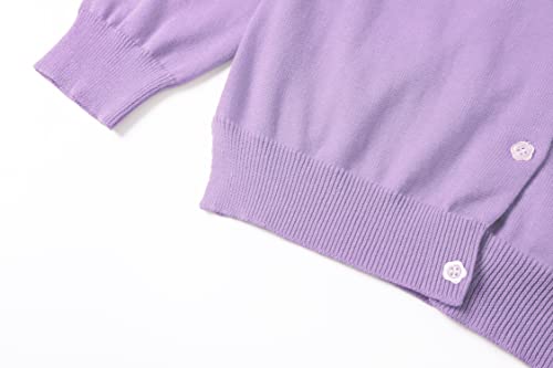Image of Girls' Cardigan Sweater [Cute Petal Buttons] Cotton Long Sleeve Crewneck Uniform Sweater for 5-14 Years Girls