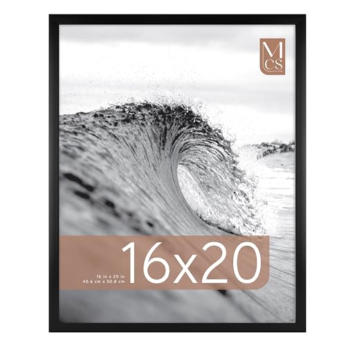 MCS Foundation 16x20 Poster Frame Traditional Black, Vertical & Horizontal Wall Hanging Large Picture Frame for Photos, Posters & Art Prints (1-Pack)