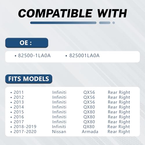 Image of KELOKE Door Latch Lock Actuator Compatible with Infiniti QX56 2011-2013, QX80 2014-2019, Nissan Vehicles - Armada 2017-2020, Rear Right Passenger Side, Replace# 82500-1LA0A