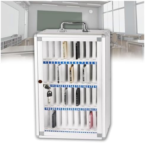 36 Slots Wooden Cell Phone Locker - Secure Storage Cabinet for Classroom, Office & Factory - Perfect Cell Phone Lock Box for Organized Storage Solutions