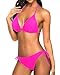 Tempt Me Women Hot Pink Triangle Bikini Sets Halter Two Piece Sexy Swimsuit String Tie Side Bathing Suit M