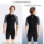 Wetsuit Top Men Short Sleeve Front Zip Wetsuit Jacket 1.5mm Neoprene Swimsuit for Swimming Diving Surfing - Image 2