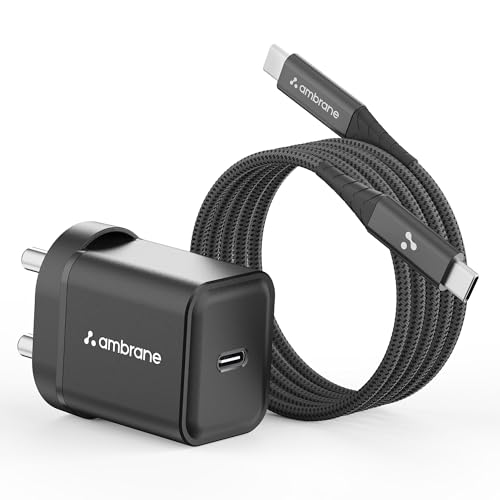Ambrane 20W Mobile Charger with Cable, Black 20w_WC_Black - Image 2