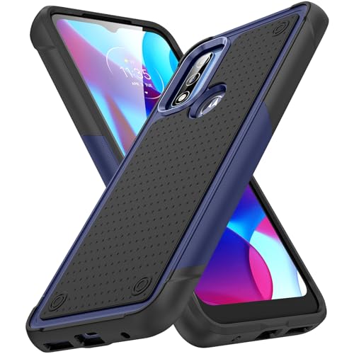 Designed for Motorola Moto G Play 2023 Case G Power 2022 Case Gift Militay Grade Drop Protective Cover Shockproof for Moto G Play 2023 G Pure Phone Case for Women Men Boy Girl (Blue+Black)