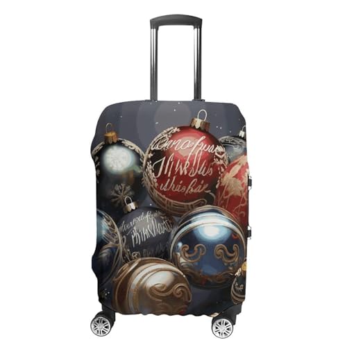 Christmas Balls Printed Luggage Cover Protector, Fits 18-32 Inch Luggage
