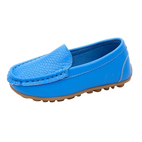 Toddler Little Kid Boys Girls Soft Slip On Loafers Dress Flat Shoes Boat Shoes Casual Infant Shoes Boys (Blue, 28)