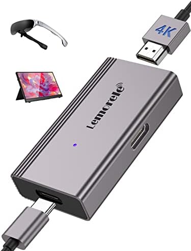 Lemorele HDMI to USB C Adapter 4K@60HZ, HDMI to Type C Adapter, Compatible with Nreal Air, Rokid Air, Thunderbird AR, GRAWOOA, Switch Base, Steam Deck Base, PS4, PS5, Xbox