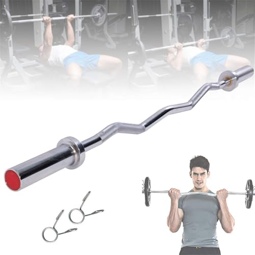 Zestaw sztangi olimpijskich i EZ Curl Bar do podnoszenia ciężarów, treningu siłowego z obrożami sprężynowymi dla bezpiecznego trzymania podczas treningów