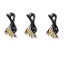 C&E 3 Pack 3 RCA Audio/Video Male to Male Cable 6 Feet Black, CNE468575
