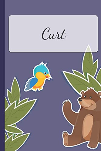 Curt: Personalized Notebooks • Sketchbook for Kids with Name Tag • Drawing for Beginners with 110 Dot Grid Pages • 6x9 / A5 size Name Notebook • ... Personal Gift • Planner and Journal for kids image 3