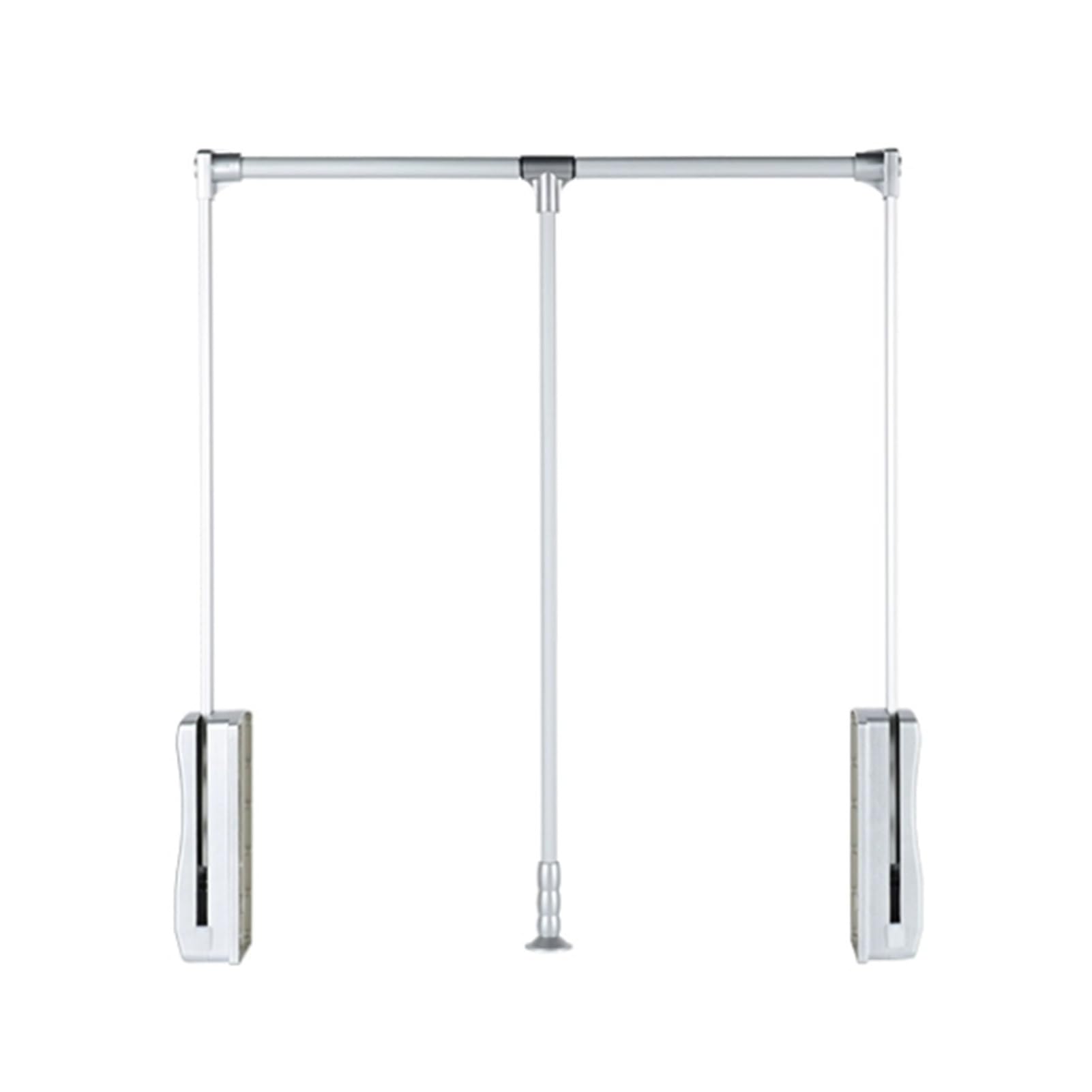 GTHTUHFD Pull Down Closet Rod,Bedroom Lift Rail Clothes Hanger,Adjustable 510-1210Mm,With Pneumatic Buffer,For Hanging Clothes Load-Bearing 20Kg,Silver,660,890Mm Silver-660