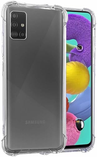 Image of BOXXO Flexible Back Cover for Samsung Galaxy A71 | Back Cover Transparent Clear Shockproof Case Four Corner Protection | Slim Protective Mobile Phone Cover for Samsung Galaxy A71