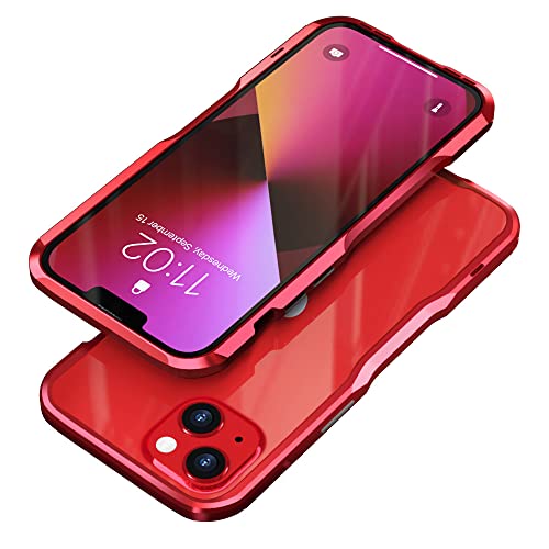 Cadre en métal pour iPhone 14 anti-rayure coque rouge aluminium