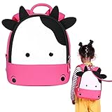 NOHOO Toddler Backpack Kids Backpack Cute Animal Schoolbag Waterproof Zoo Backpack for Baby Boy and Girl Age 2 to 6 (Cow)