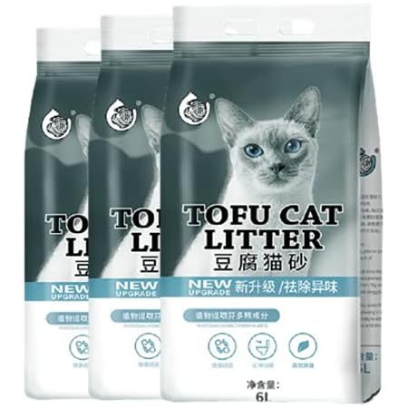 Amazon 猫砂 おからの猫砂 トフカスの猫砂 飛び散らない 天然素材 固まる 燃やせる トイレに流せる猫砂 飛び散らない消臭 抗菌 環境にやさしい おからの猫砂 6l 3袋 ケース販売 ノーブランド品 猫砂 通販