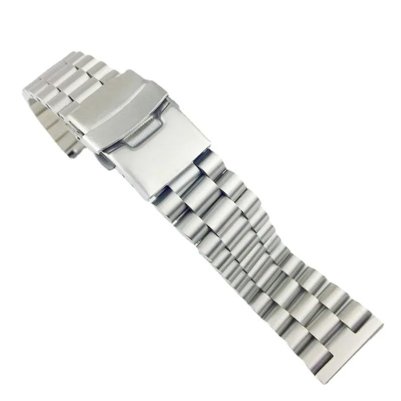 Fermoir de montre boucle pliante 24mm acier inoxydable argent mat universel