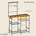 3IngSeagulls Bakers Rack with Power Outlet, Kitchen Microwave Stand with 10 S-shaped Hooks, 6-Tier Coffee Bar Station, Kitchen Storage Shelf Rack for Spices, Pots, Rustic Brown
