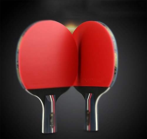 xianw Mesa de Ping Pong Padel Juego - Juegos de Raqueta de Tenis de Mesa Premium 2 paletas de Goma Suave,Raqueta de Palo de formación práctica - Raquetas de Paquete para la Familia casero del Juego-A
